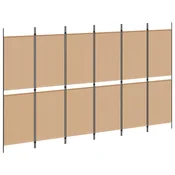 Vidaxl 6-Panelski Pregradni Stojalo Bež 300 x 180 cm Blago