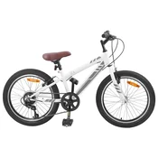 Vidaxl Gorsko Kolo 24 Palcev 6-Speed za otroke od 8 do 12 let Bela