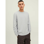 Light grey ribbed basic sweater Jack & Jones Otto - Men