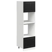 Vidaxl Omarica za pečico PORTO Črna Orehovina 60 x 57 x 207 cm