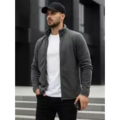 Moška temno siva jopa z zadrgo Dstreet