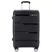 Kovček TRAVEL AND MORE Unbreakable - črn, srednji, trdi, 64 l