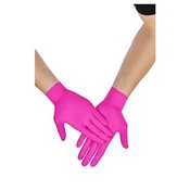 Zaščitne rokavice za enkratno uporabo, nitrilne, velikost S, 100 kosov, brez pudra, magenta, 100 kosov