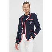 Bombažni blazer Polo Ralph Lauren mornarsko modra barva