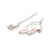 Secomp Roline USB 2.0 Charge & Sync A micro B + 8 pin + Type C m/m 1.0m