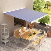 shumee Tenda iz platna 450x300 cm modra in bela