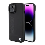Bmw BMW Usnjeno ohišje Hot Stamp MagSafe - iPhone 15 (črno)