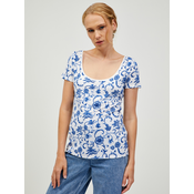 Blue and white patterned T-shirt ORSAY
