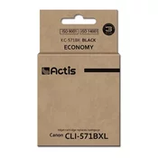 slomart črnilo actis kc-571bk (nadomestno črnilo canon cli-571bk; standardno; 12 ml; črno)