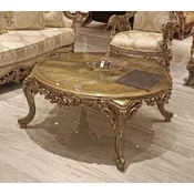 Casa Padrino luxury baroque coffee table gold - Round solid wood living room table in baroque style - Baroque furniture - Luxury furniture in baroque style - Baroque furnishings