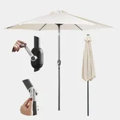 VonHaus 2522062- suncobran promjera 2,7 m s funkcijom nagiba u boji slonovace/bež (Ivory).