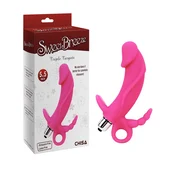 Triple Targets-Pink silikonski vibrator