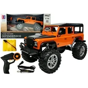 slomart DOUBLE E R/C Avto Land Rover Defender na daljinsko upravljanje, oranžen, 1:14