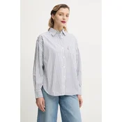 Pamucna košulja Levis HARLIE NEW BF SHIRT za žene, boja: siva, relaxed, s klasicnim ovratnikom, 001HM