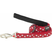 Red Dingo Najlonski povodec z rdečimi zvezdicami 25 mm