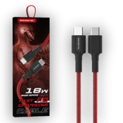Infostyle Polnilni in podatkovni kabel s priključkoma USB C Rdeča