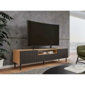 TV stol Romseru 105 (Crna + Artisan hrast) Crna, Artisan hrast, 160x43x40cm