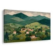 Slika podeželska pokrajina v dolini - 30x20