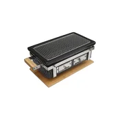 Hibachi keramični namizni žar 39x22cm oglat črn 54528