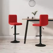 Vidaxl vidaXL Barski stoli, komplet 2 kosov, vinsko rdeči, oblazinjeni z žametom