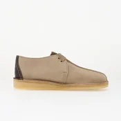 Clarks za moške. 26178478 Desert Trek bež usnjeni čevlji (42.5), Ravna stran, Semiš, Čipke, Priložnostno