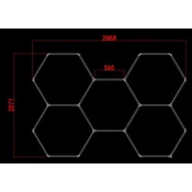 slomart Modularna LED stropna svetilka Hexagon 24-delna 672 W 301 x 208 cm, hladno bela
