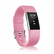 BStrap Fitbit Charge 2 Silicone Diamond (Large) pašček, Pink
