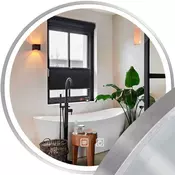 Stensko ogledalo LED 90cm MMJ BRUSH SILVER