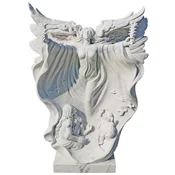 Casa Padrino Luxury Art Nouveau Marble Deco Sculpture Angel White H. 160 cm - Magnificent Garden Marble Deco Figure - Baroque & Art Nouveau Garden Marble Deco Accessories - Noble & Magnificent