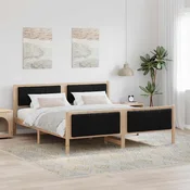 Okvir kreveta Smeda i crna 180 x 200 cm Masivna borovina