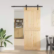 vidaXL Drsna vrata NARVIK Naravna in črna 80 x 210 cm (152,5 cm)
