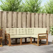 Set vanjskih sofa s jastukom 4 pcs Prirodna i krem