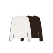 Bershka Majica čokolada/bela