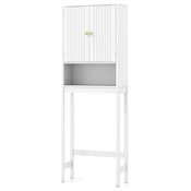 COSTWAY Kabinet nad straniščem Kopalniška omarica bela, (5000163252)