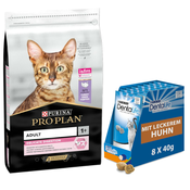 10 kg PURINA PRO PLAN + 8 x 40 g Dentalife Snacks gratis! - Adult Delicate Digestion bogata puretinom