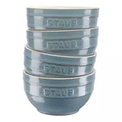 slomart STAUB TURKIZNA OKRUGLA POSUDA 14 CM - SET 4 KOSA, KERAMIKA, ENAMEL, VISOKA KVALITETA, ZA PEČENJE DO 300 °C