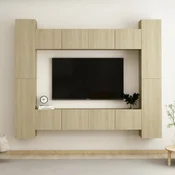 8-dijelni set TV ormarica boja hrasta sonome konstruirano drvo