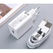 Polnilnik Xiaomi MDY-11-EP USB-A 22,5W potovalni polnilec + USB-C podatkovni kabel beli (bulk) (MDY-11EP)