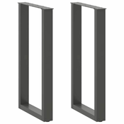 Noge za barsko mizo v obliki črke U 2 kosa antracit 50 x (90-91) cm jeklo