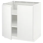METOD Podni element s policama/2 vrata, bela/Voxtorp matirano bela, 80x60 cm