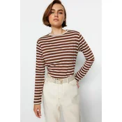 Trendyol Milla ženska majica TWOAW23TS00002, braon-braon