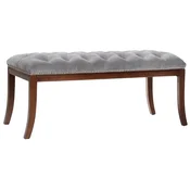 Casa Padrino Luxury Biedermeier Bench Gray/Brown 89 x 38 x H. 36 cm - Upholstered Living Room Bench - Bedroom Bench - Living Room Furniture - Bedroom Furniture - Biedermeier Furniture