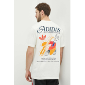 Pamucna majica adidas Originals za muškarce, boja: bež, s tiskom, IS2937