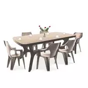 Set vrtnega pohištva Balante 6+1 v barvi cappuccino
