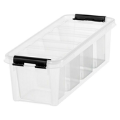 Škatla za shranjevanje, plastika, črni ročaji, 4 predelki, SMARTSTORE Classic 4, prozorna