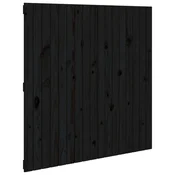 Vidaxl Stensko posteljno vzglavje črno 108x3x110 cm trdna borovina