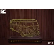 Black Cut 3D Lampa Toplo bela