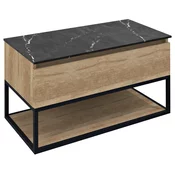 SKARA Vanity Unit 90x50x45cm, črna mat/ hrast Alabama - Rjava - 90x50x45 cm - Sapho - SKARA - 24 - Aluminij; MDF/laminat - 900 - 500 - 450 - 14