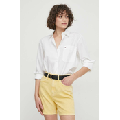 Pamucna košulja Tommy Hilfiger za žene, boja: bijela, relaxed, s klasicnim ovratnikom