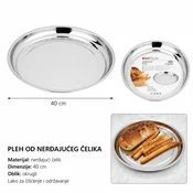 KMT Okrugli poslužavnik, 40cm, Srebne boje